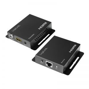 HDMI-extender lähiverkon yli, 70 m, 4K/60 Hz, EDID, HDR, HDCP, POC, IR