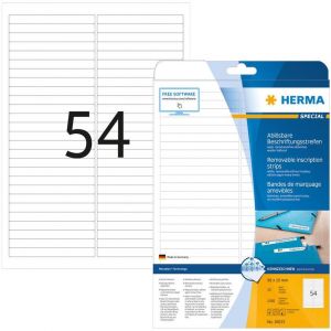 HERMA irrotettava tarra A4 96x10 mm valkoinen paperi 1350 kpl