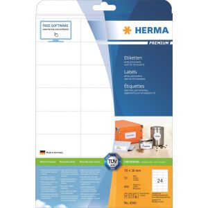 Herma tarra-arkki Premium 70mm x 36mm (600 kpl)