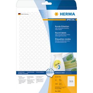 Herma tarra-arkki pyöreä, irroitettava tarraetiketti ø10 (7875 kpl)