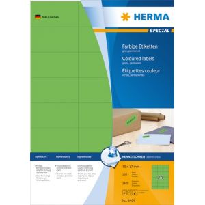 Herma Quality tarra-arkki 70mm x 37mm vihreä (2400kpl)