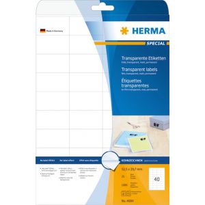 Herma tarra-arkki 52,5x29,7 mm läpinäkyvä matta (1000 kpl)