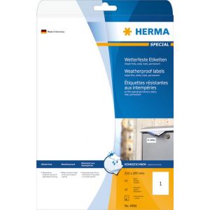 Herma säänkestävä tarra-arkki mustesuihkutulostimelle 210mm x 297mm A4 (10 kpl)
