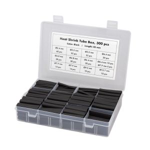 Kutisteletkusarja, 300 kpl, pituus 45 mm, kutistussuhde 3:1, musta