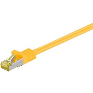 Ethernetkaapeli CAT 6A liittimillä S/FTP (PiMF), 500 MHz, kaapeli CAT 7, keltainen 30m