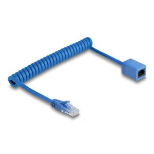 Delock RJ45 jatkokaapeli kierrekaapeli Cat.6 UTP 0,8 m - 1,8 m sininen