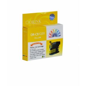 TARVIKEMUSTEKASETTI BROTHER LC123 keltainen
