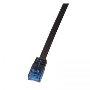 Ethernetkaapeli Cat6 U/UTP litteä, musta 3m