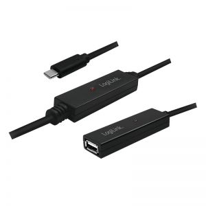 LogiLink USB 2.0 USB-C uros - USB-A naaras 15m aktiivijatkokaapeli