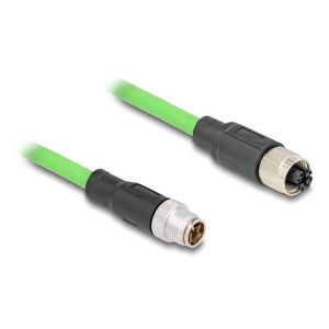 Delock M12 8-pin X-coded uros-naaras PUR (TPU) 1m
