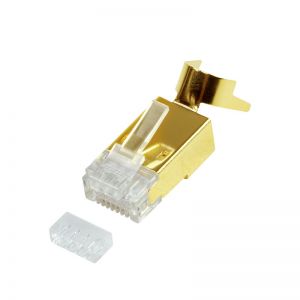 RJ45 Cat.8.1 + Cat.6A modulaarinen liitin, kullattu liitin, 10 kpl.