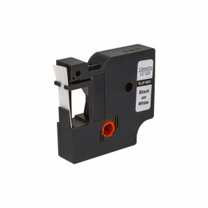 Yhteensopiva laminoitu tarranauha Dymo D1, 12mm x 7m mustaa valkoisella