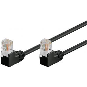 Ethernetkaapeli 90° kulmalla Cat 5e U/UTP musta 15,0m