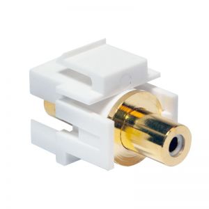 Keystone-liitin RCA-naaras> naaras, valkoinen, leveys 18 mm