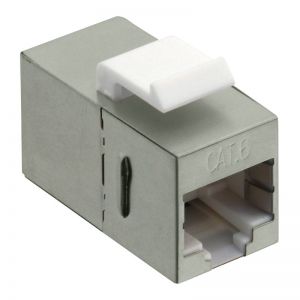 Cat.6 Keystone Inline Coupler STP, leveys 14,6 mm, metallikotelo