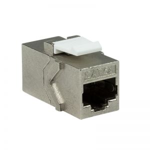 Cat.6A Keystone Inline Coupler STP 14,6 mm, ohut tyyppi