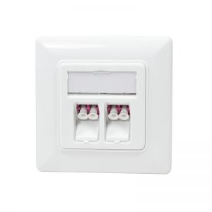 Keystone maskilevy, 2 LC-Duplex-sovitinta, valkoinen