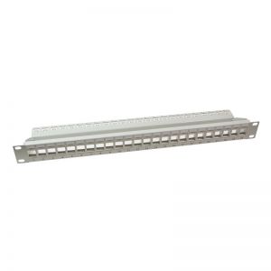 Keystone Panel 1U, 24 Ports, suojaamaton, harmaa