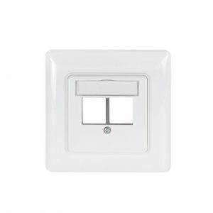 Etulevy kahdelle keystone-liittimelle, signal valkoinen