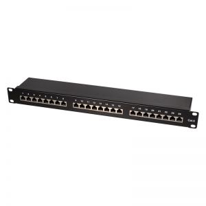 Kytkentäpaneeli Cat6 24-Port 19" UTP musta
