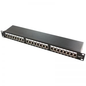 Kytkentäpaneeli Cat.6A 19" 24-port STP, 1U, musta