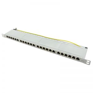 Kytkentäpaneeli Cat.6A 19" 24-port STP harmaa 0.5 U