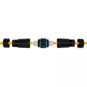 Ulko- ja teollisuuskäyttöön vedenpitävä Cat.6A, Cat.7, Cat.7A & Cat.8 cable, IP68 jatkoliitin