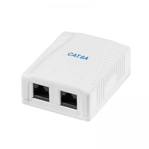 Cat.6A pinta-asennuslaatikko 2 x RJ45, suojaamaton