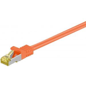 Ethernetkaapeli CAT 6A liittimillä S/FTP (PiMF), 500 MHz, kaapeliCAT 7, oranssi 20m