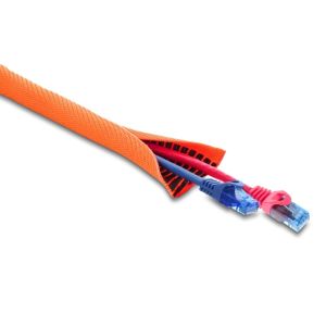 Delock kaapelinsuoja mustalla kulumisindikaattorilla, itsesulkeutuva, kaksikerroksinen, 5 m x 19 mm, oranssi