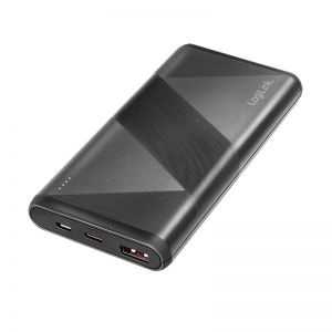 Virtapankki (powerbank) 10 000 mAh, 1 x USB-A QC 3.0 & 1 x USB-C PD 2.0, 2-in-1-kaapeli