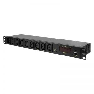 19" IP-PDU 8-tie virtayksikkö IEC320 C13, etäkäytöllä