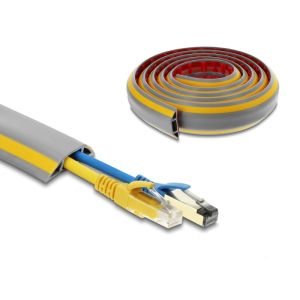 Delock joustava PVC-kaapelikanava 40 x 11 mm – pituus 10 m, harmaa / keltainen