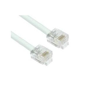Puhelin / modeemikaapeli RJ11-RJ45 6m valkoinen