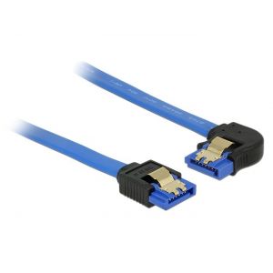 Delock SATA kaapeli 6 Gb/s 0,3m vasenkulma, sininen