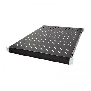 Säädettävä hylly 19" kaappeihin joiden syvyys 600 mm, musta