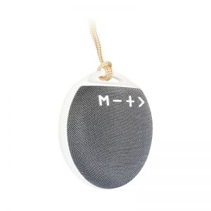 Pyöreä kompakti Bluetooth-kaiutin, valkoinen / harmaa