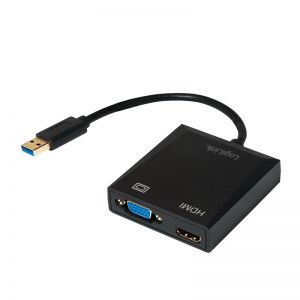 USB 3.0 adapteri, HDMI ja VGA näyttöliittimiin