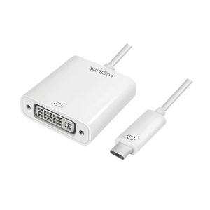 USB Type-C -sovitin, C-uros - DVI-D/naaras, 1080p, valkoinen, 0,15 m