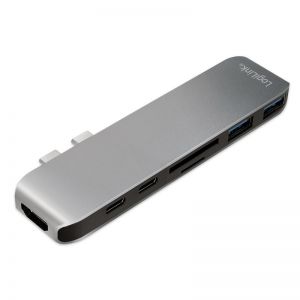 Telakointiasema USB 3.2 Gen 1, 7-port, PD, hopea/musta