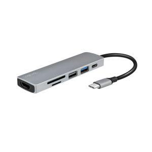 Telakointiasema 6in1 USB-C™ hub, HDMI, PD, Micro SD ja SD kortinlukija, USB 3.2 Gen 1