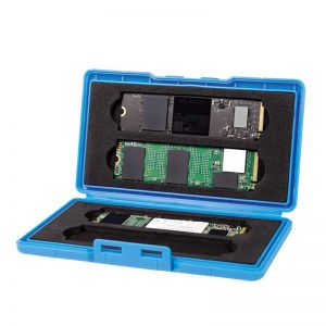 Säilytyskotelo 4x M.2 NGFF/NVMe SSD:lle, iskunkestävä, sininen