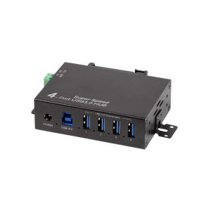 Teollisuushub USB 3.0, 4-porttinen 5 Gbps, 10 W, musta