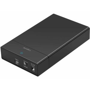 USB-C -kiintolevykotelo 2,5” ja 3,5” SATA-kiintolevyille/SSD-levyille