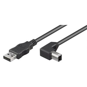 USB 2.0 A uros - B uros kulma 1m kaapeli