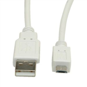 Micro B USB - USB A synkronointi- ja latauskaapeli 1.8m, beige