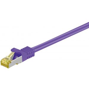 Ethernetkaapeli CAT 6A liittimillä S/FTP (PiMF), 500 MHz, kaapeliCAT 7, violetti 20m