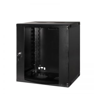 Seinäkaappi 19" SOHO 12U 540 x 450 mm, koottava, musta