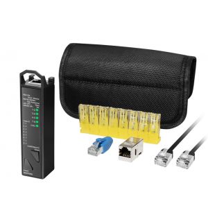 3-in-1 työkalu jatkuvuuden ja RJ45 ethernetkaapelin testaukseen