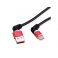 USB 2.0 kaapeli 360° rotaatiolla C - A, M/M, 60 W, punainen musta, 2 m